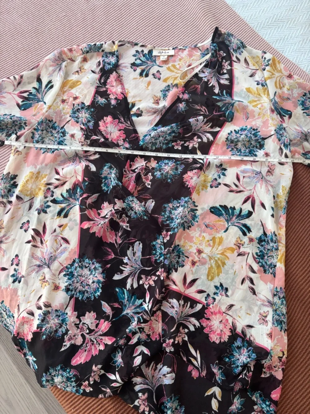 Style & Co. Floral Sheer Kimono Women’s Size Medium - Picture 7 of 8